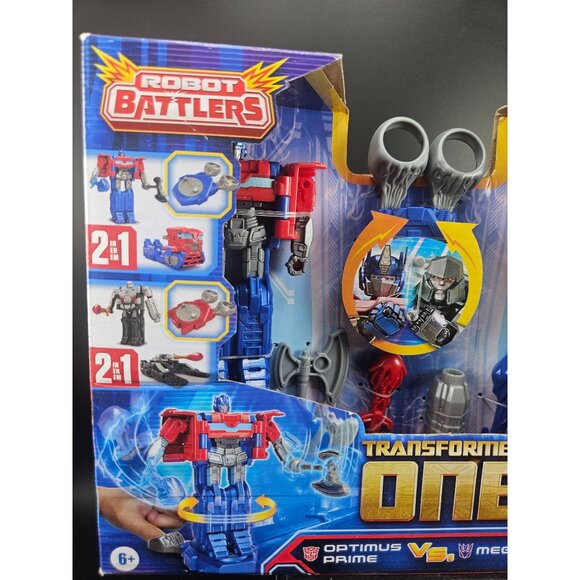 Transformers One Optimus Prime Vs Megatron Robot Battlers 2-In-1 Spinning Figure - Picture 2 of 8